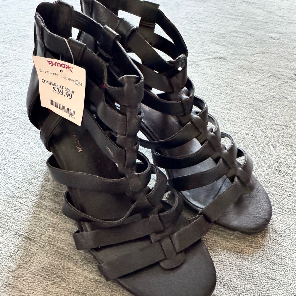 BCBGeneration Elegant Black Strappy Sandals